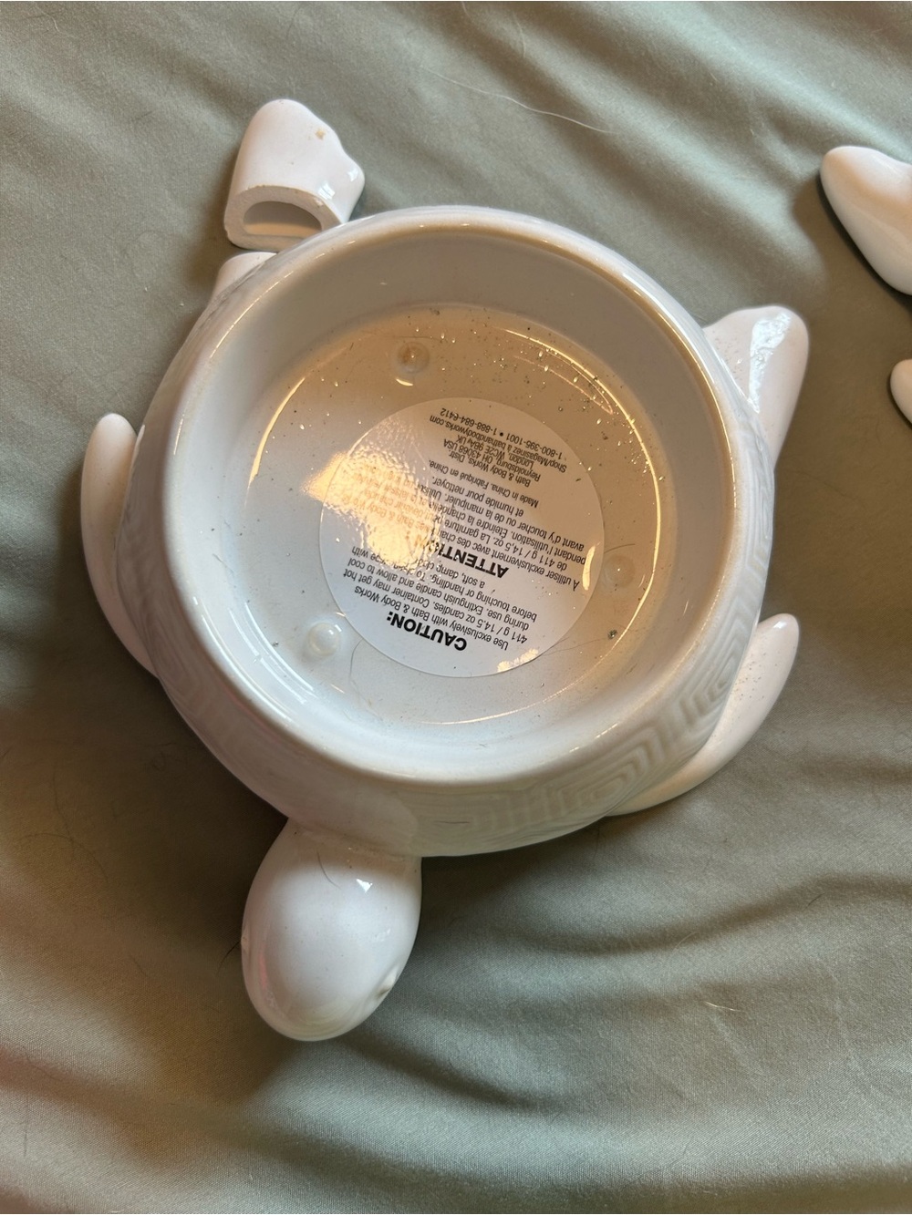 Bath & body works ceramic turtle candle and soap holder - Picture 3 of 7